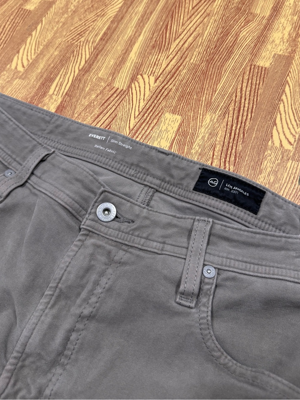 AG Adriano Goldschmied Everett Slim Straight Italian Fabric Pant Taupe 36x34